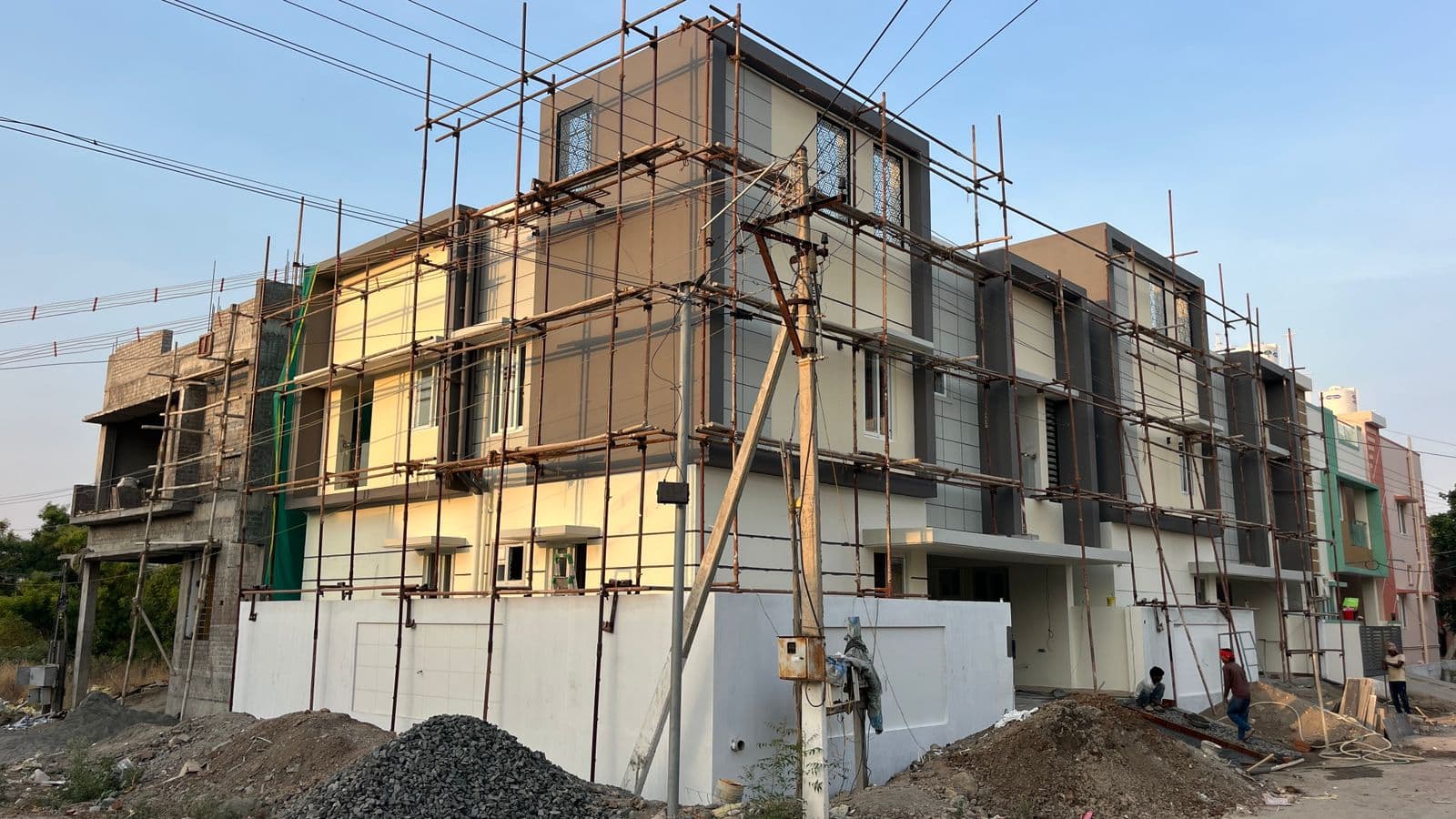 Aether  — contemporary duplex facade in Cheran ma nagar, Coimbatore.